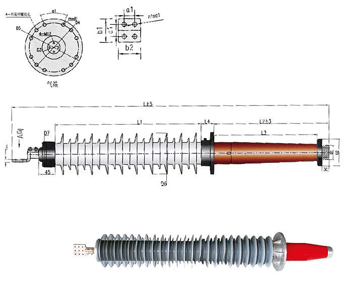 72.5-252kV Dry R.I.F./R.I.P GIS bushing