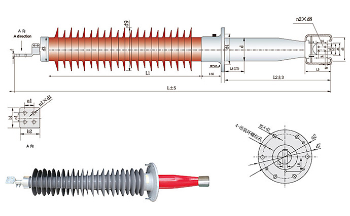 126kV Dry R.I.F. /R.I.P. Transformer Bushing(Load Flow Type)