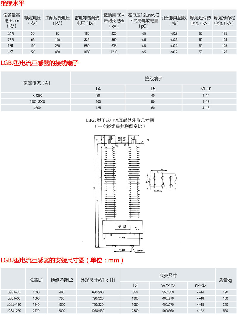 LGBJ型干式高压电流互感器