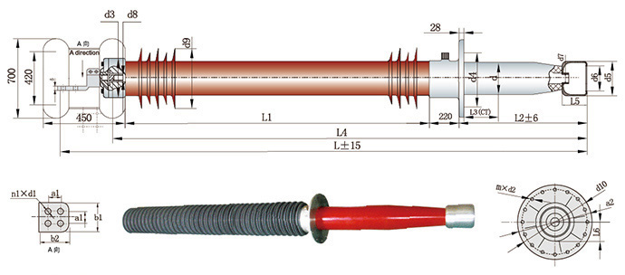 363kV Dry R.I.F. /R.I.P. Transformer Bushing(Draw Lead Type)