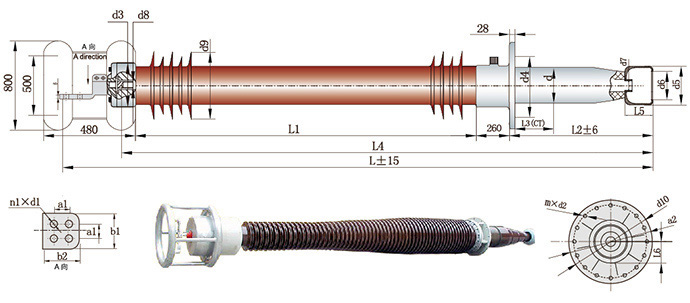 550kV Dry R.I.F. /R.I.P. Transformer Bushing(Draw Lead Type)