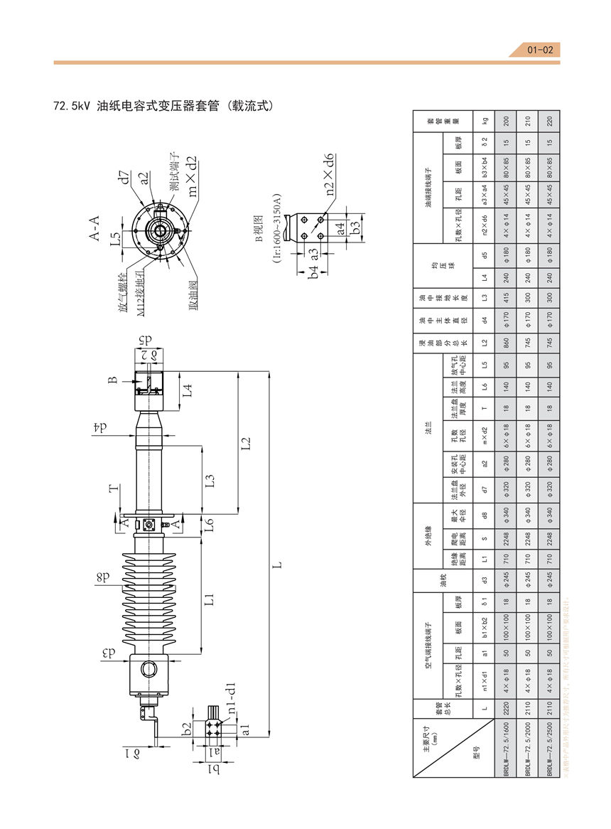 油纸电容式套管选型手册