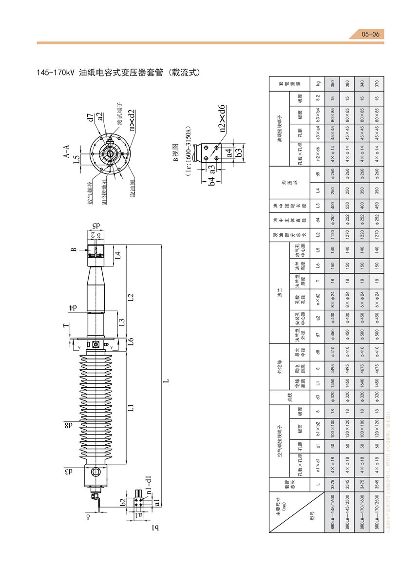 油纸电容式套管选型手册