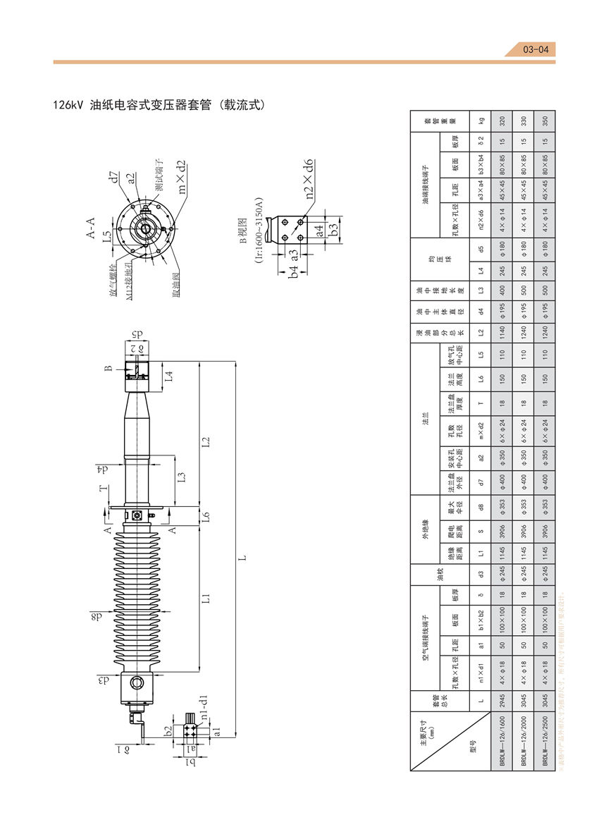 油纸电容式套管选型手册