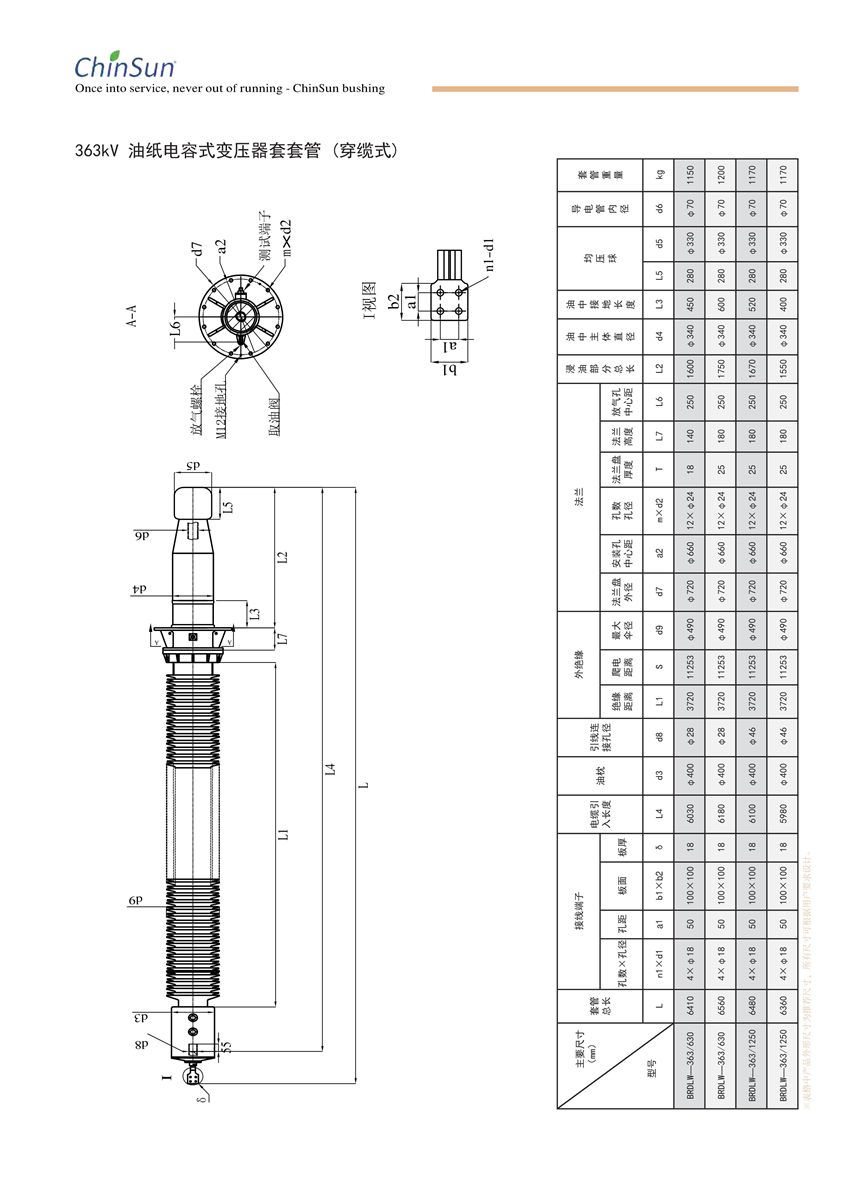 油纸电容式套管选型手册